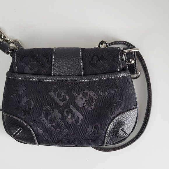 Kathy Van Zeeland Black Mini Crossbody I Chain Strap, Signature Logo, Crown Buck - Picture 5 of 11